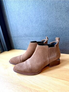 Alexander Wang Tan Suede Chelsea Booties